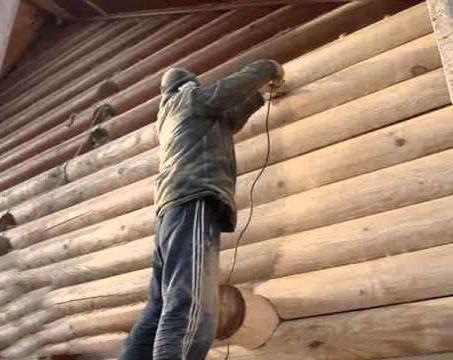 Шлифовка срубов