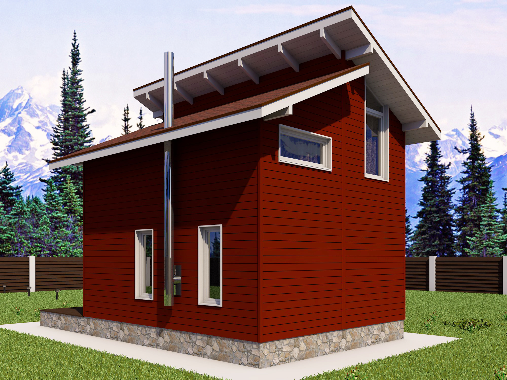 Норвежский дом 60 кв.м с баней