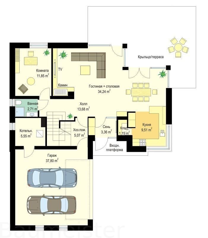 Строительство дома по проекту 55-14, 252 кв.м