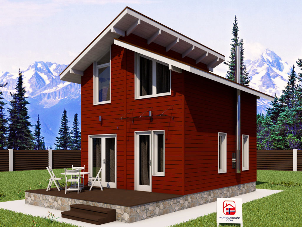 Норвежский дом 60 кв.м с баней