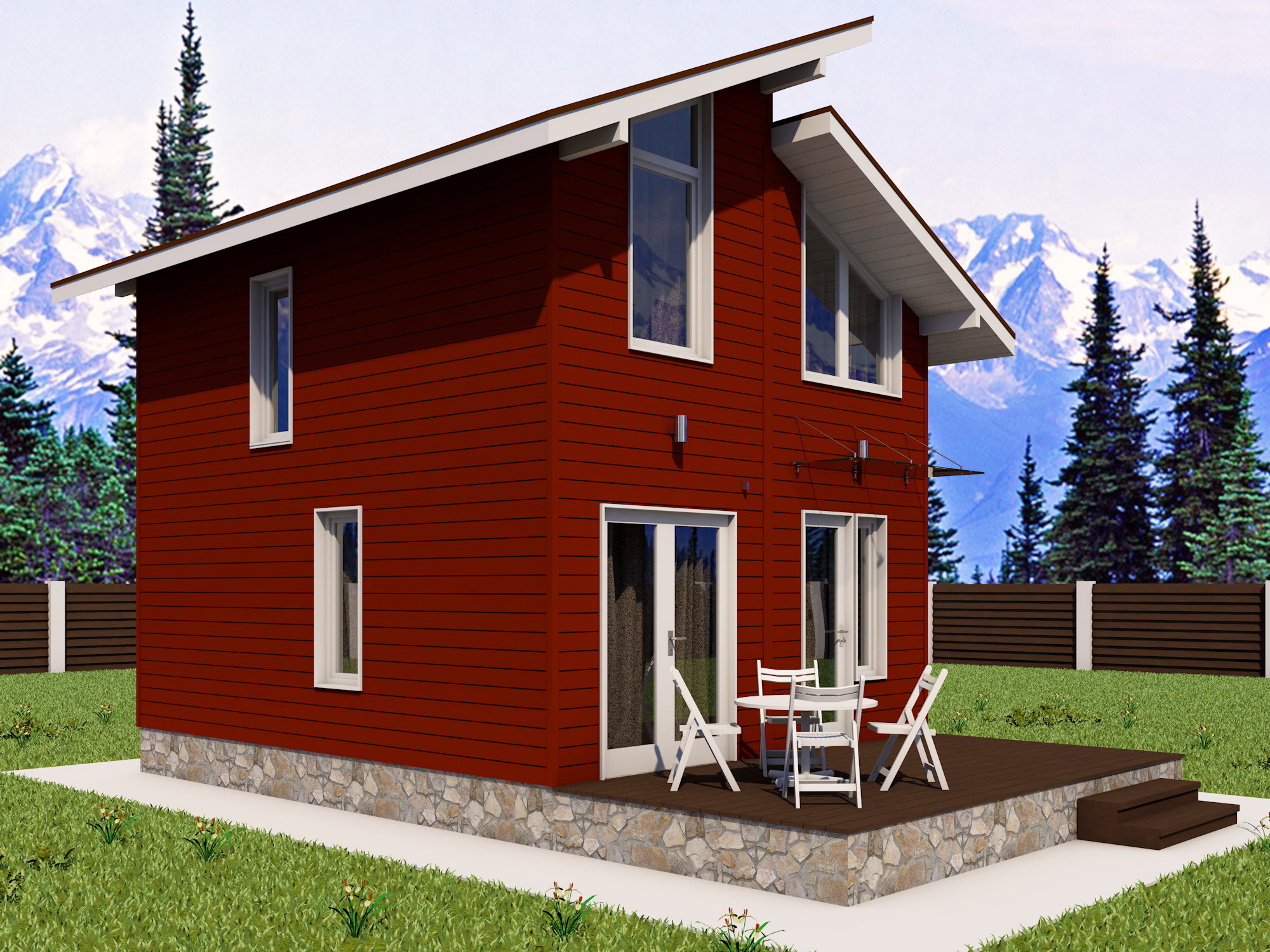 Норвежский дом 60 кв.м с баней