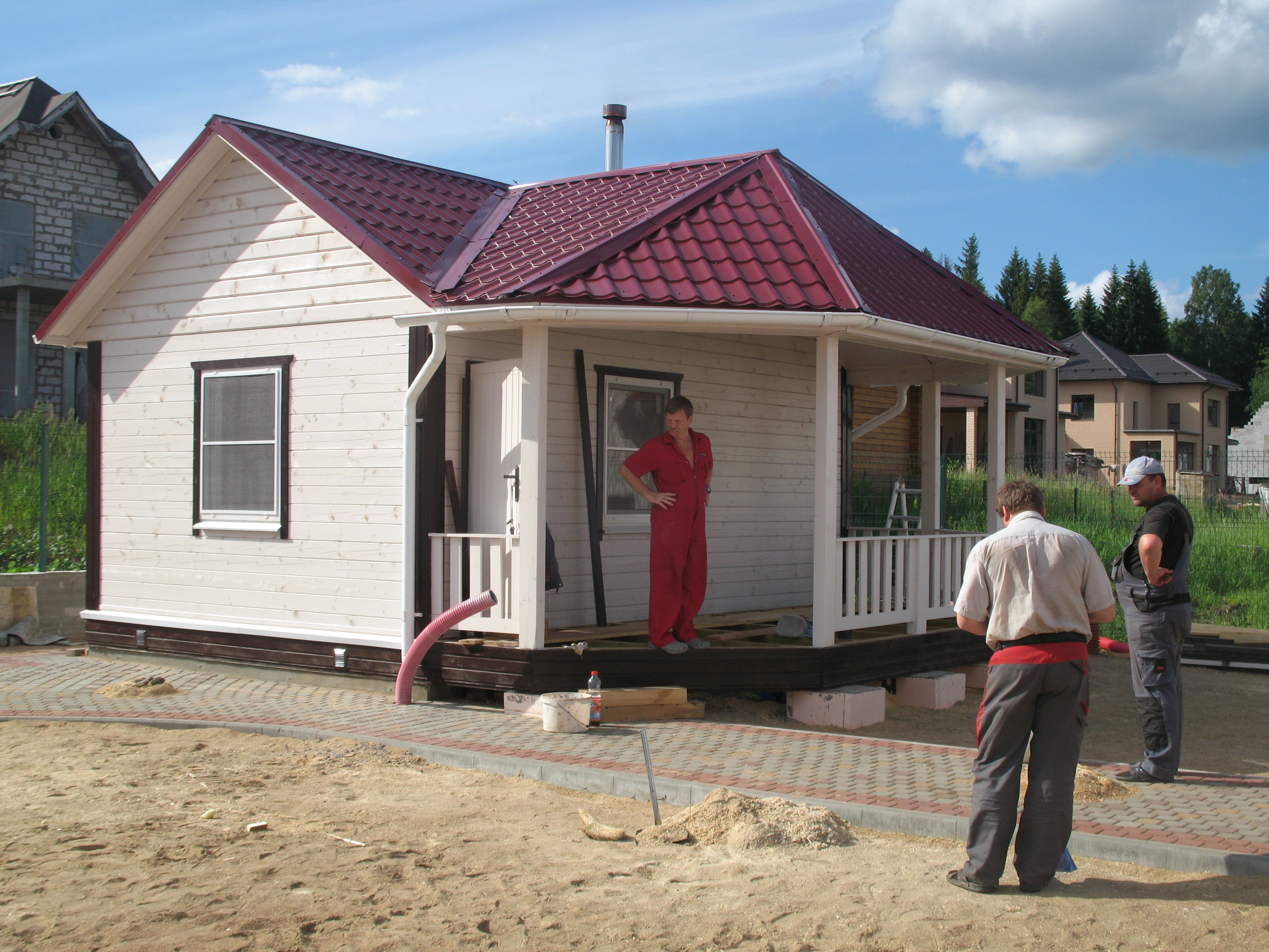 Брусовая баня 4х6 с террасой 12,75кв.м