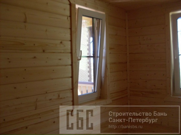 Сруб бани 5х7м из профилированного бруса 100х150мм