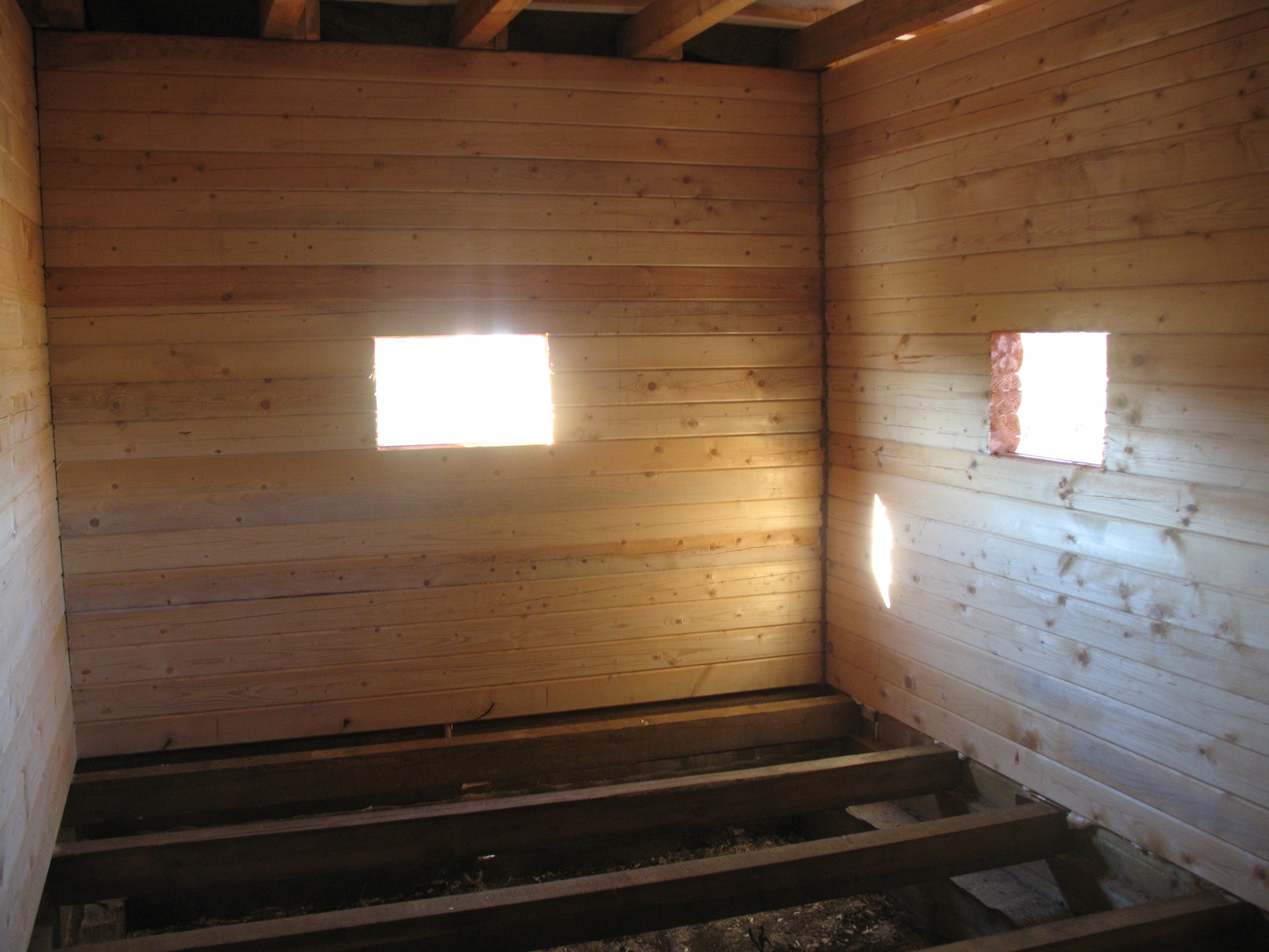 Сруб двухэтажной бани 6х8м из профилированного бруса 150х150х6000мм