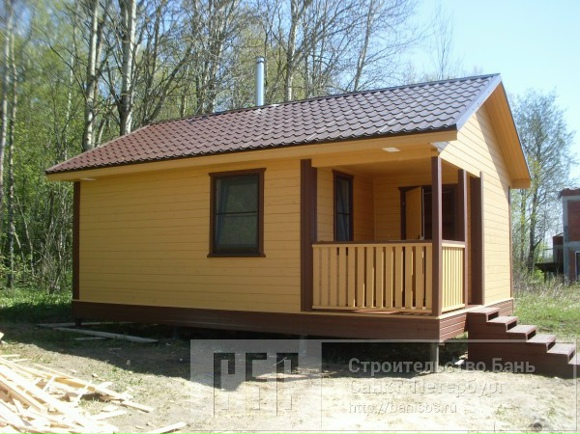 Сруб бани 5х7м из профилированного бруса 100х150мм
