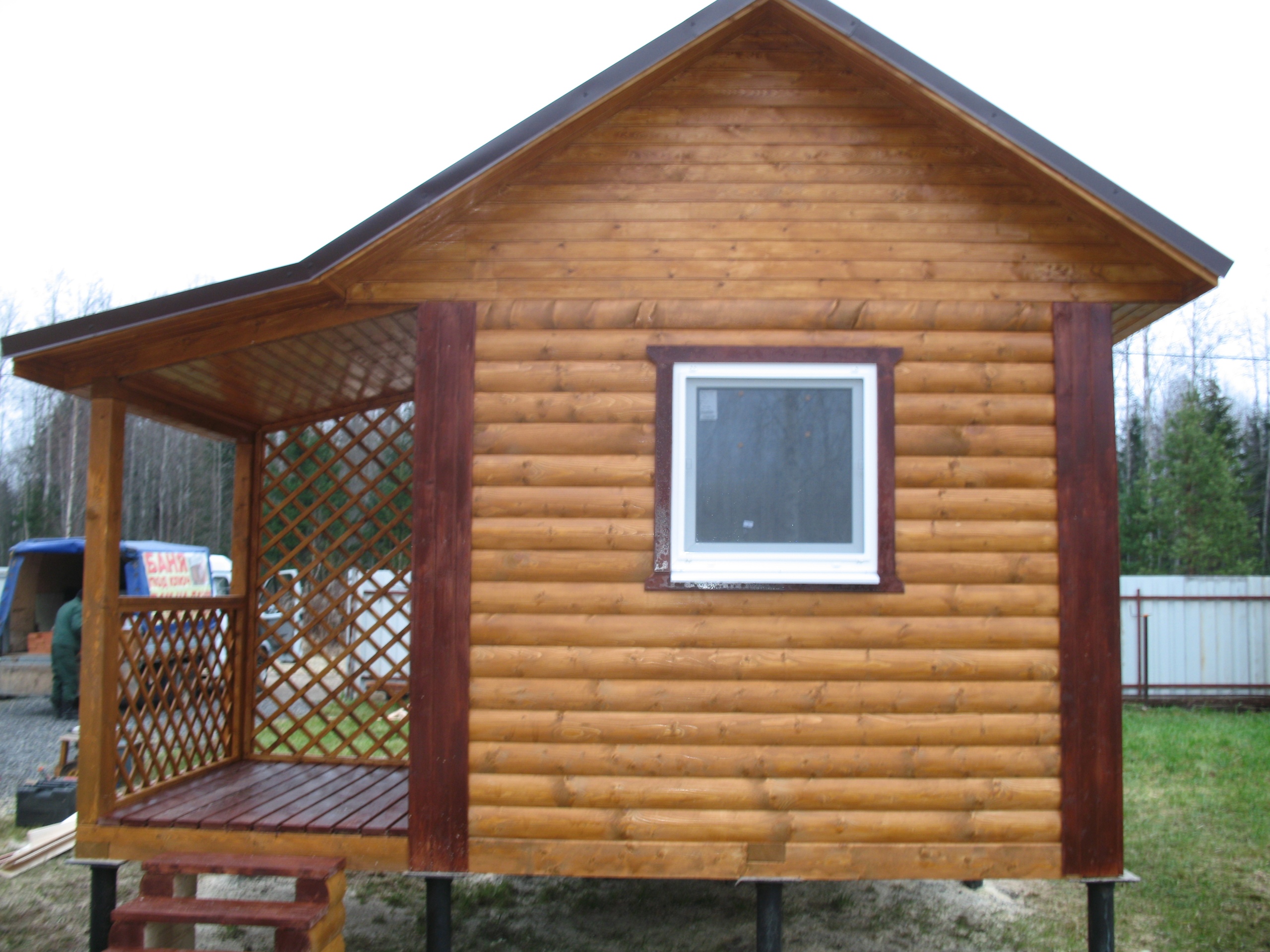 Баня 3х6м с открытой террасой 1,5х2м