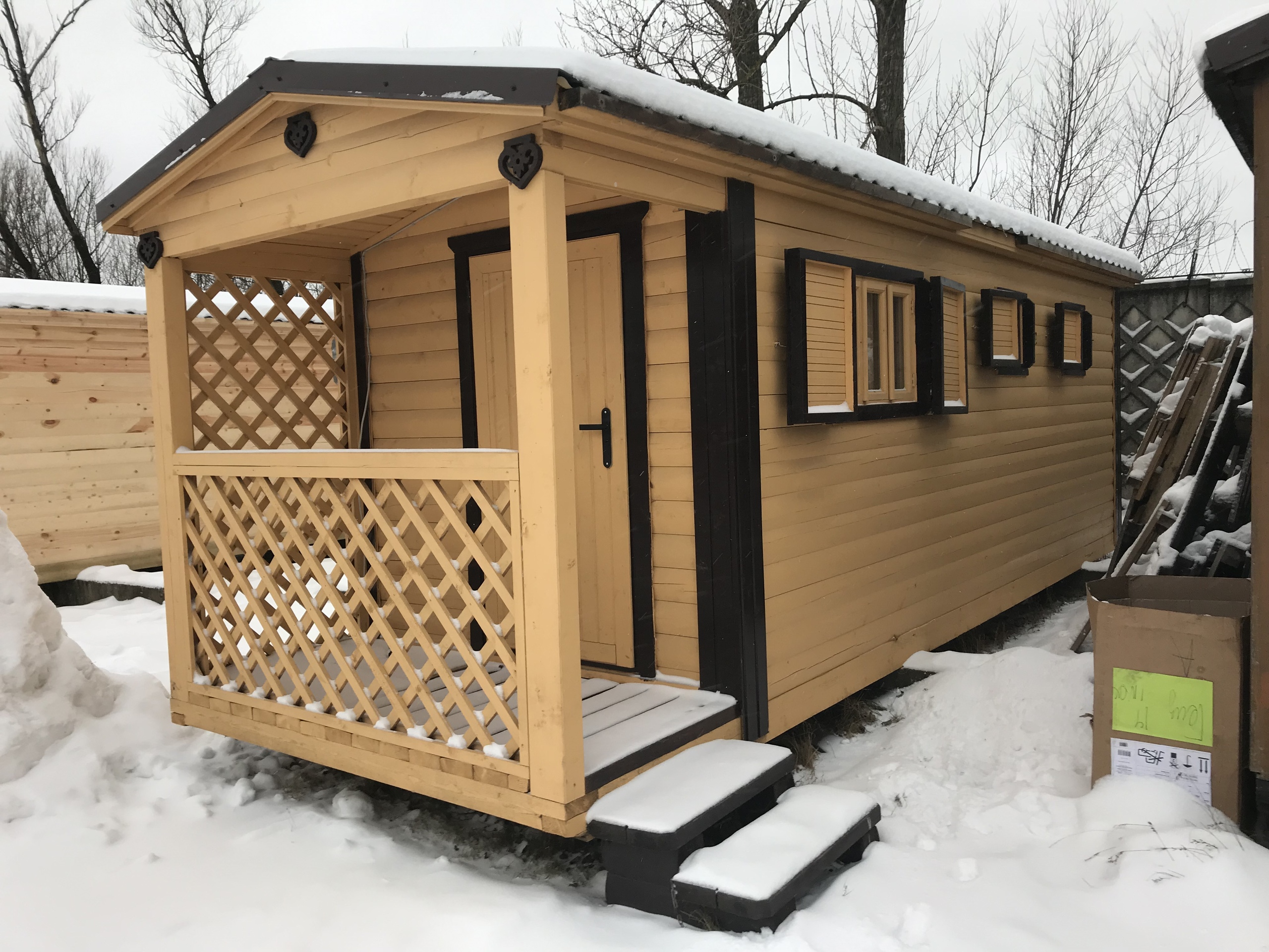 Готовая перевозная баня 2,3х7м