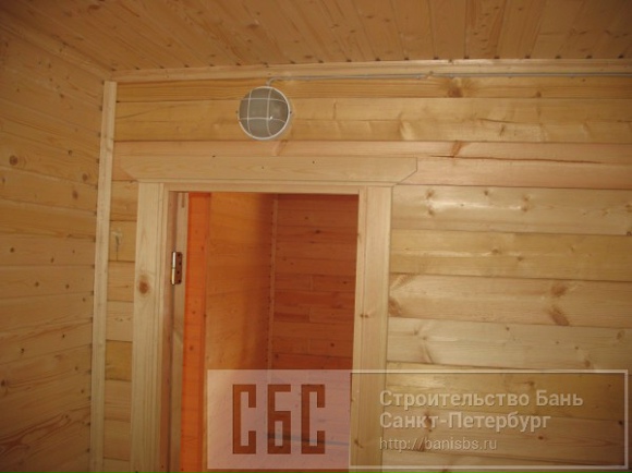 Сруб бани 4х7м из профилированного бруса 100х150мм с террасой 1,5х3м