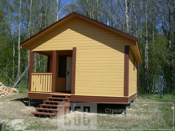 Сруб бани 5х7м из профилированного бруса 100х150мм