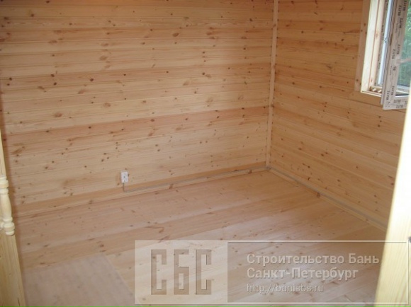 Сруб бани 5х6м с террасой 1,5х2,1м под общей кровлей