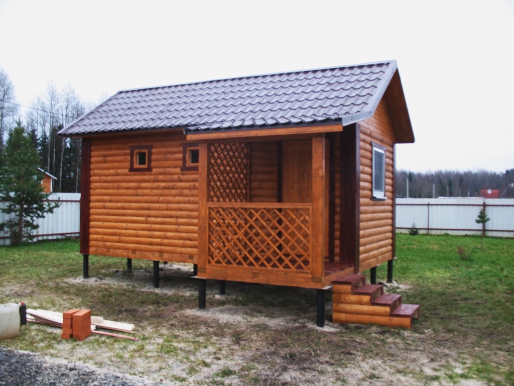 Баня 3х6м с открытой террасой 1,5х2м