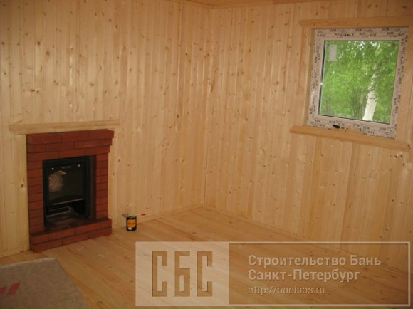 Сруб бани 4х7м из профилированного бруса 100х150мм с террасой 1,5х3м