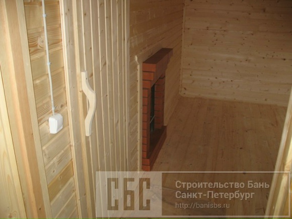 Сруб бани 6х6м из профилированного бруса 100х150мм с террасой 2х2,5м