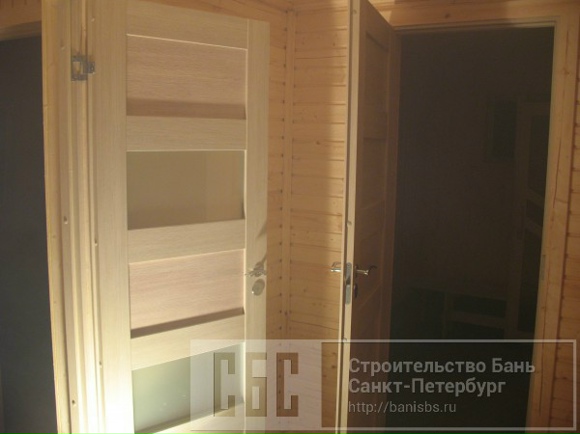 Баня брусовая 6х8м с террасой 2х2,5м под общей кровлей